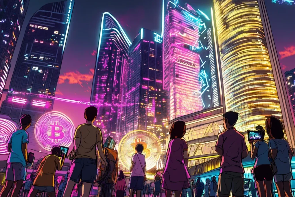 Blockheadco cartoon retro futuristic depiction of singapore wit e8172826 434c 4d0f 8276 d9cd3944c077.webp